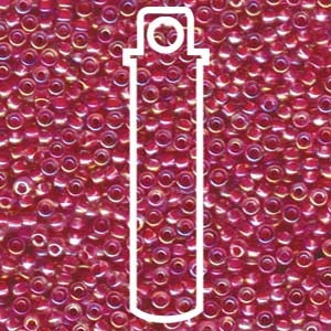 Miyuki Japanese Seed Beads Size 8/0 - Hot Pink Lined Crystal with Iridescent Coating (8-9355-TB)