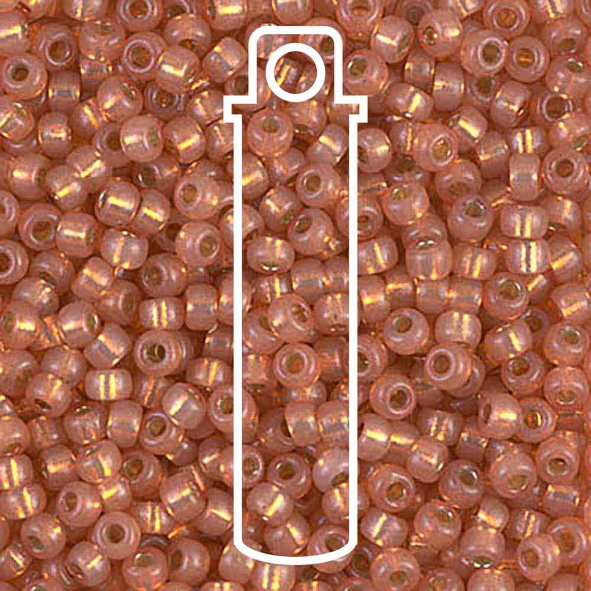 Miyuki Japanese Seed Beads Size 8/0 - Duracoat Silver Lined Rose Gold (Color #94233) 22 Gram Tube