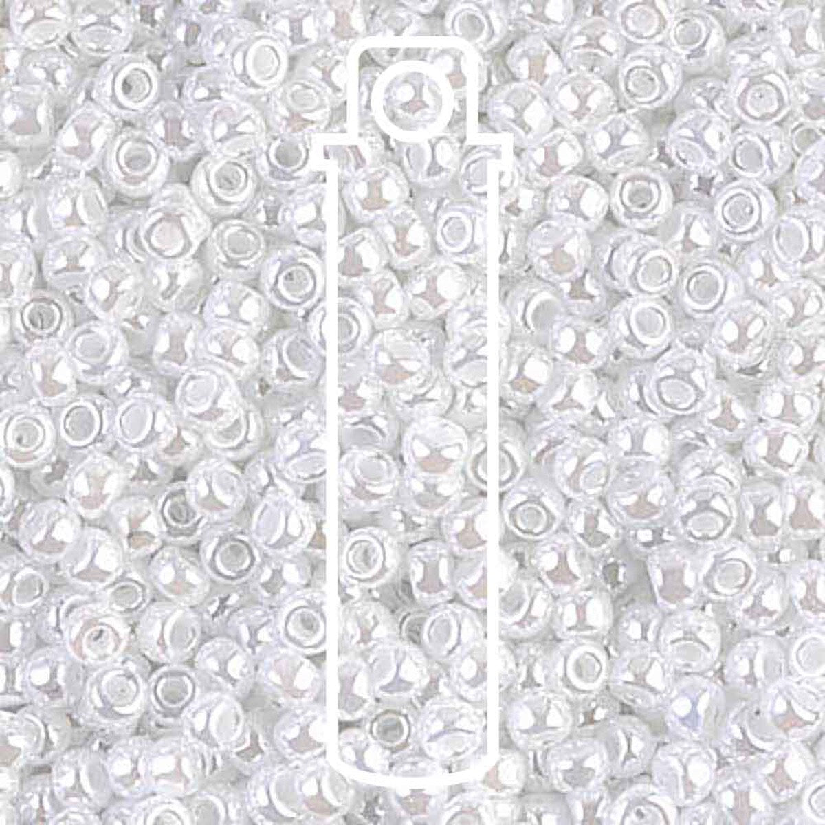 Miyuki Japanese Seed Beads Size 8/0 - White Ceylon (Color #9528) 22 Gram Tube