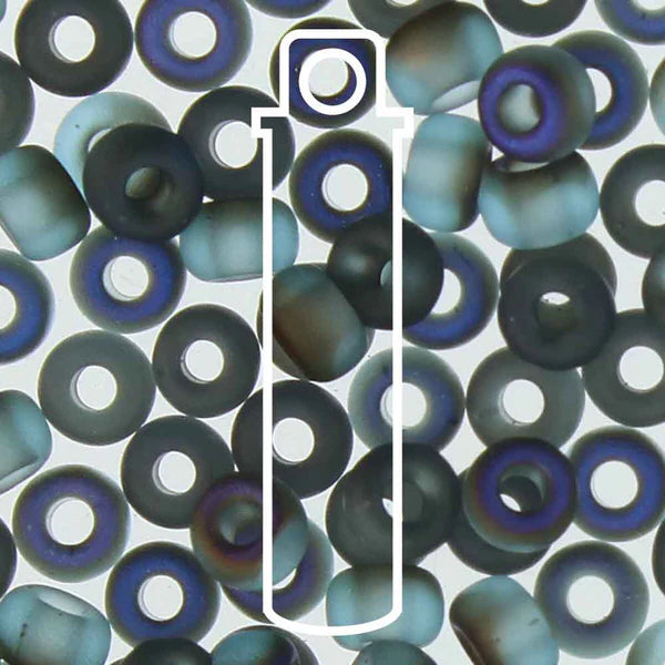 8/0 Czech Seed Beads  - Unions Aqua Matte Azuro (Color #148F-22201) 22 Gram Tube