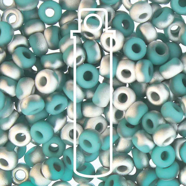8/0 Czech Seed Beads  - Unions Green Turquoise Matte Labrador (Color #412-27001) 22 Gram Tube (Copy)