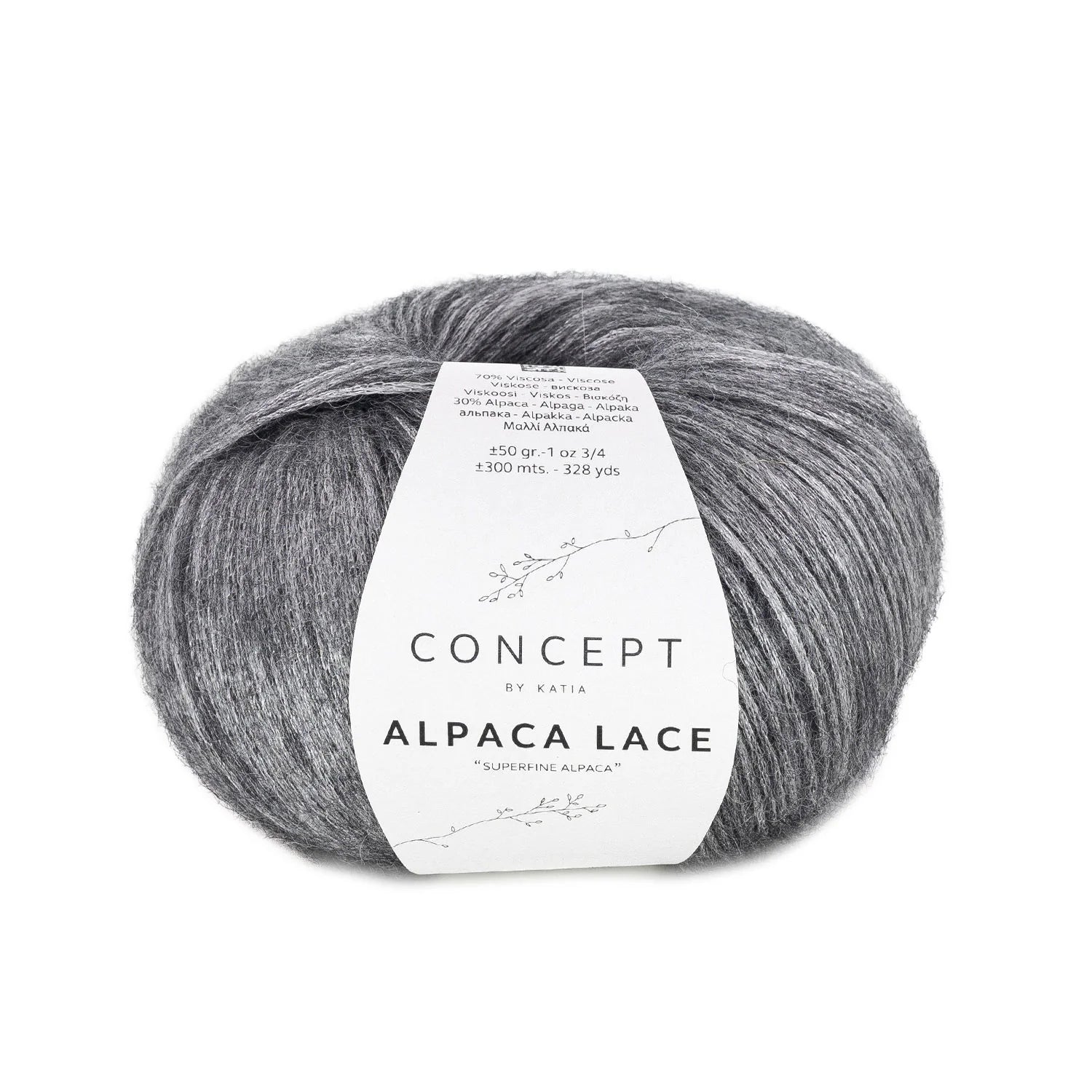 Katia Concept Alpaca Lace - Medium Grey (Color #90)
