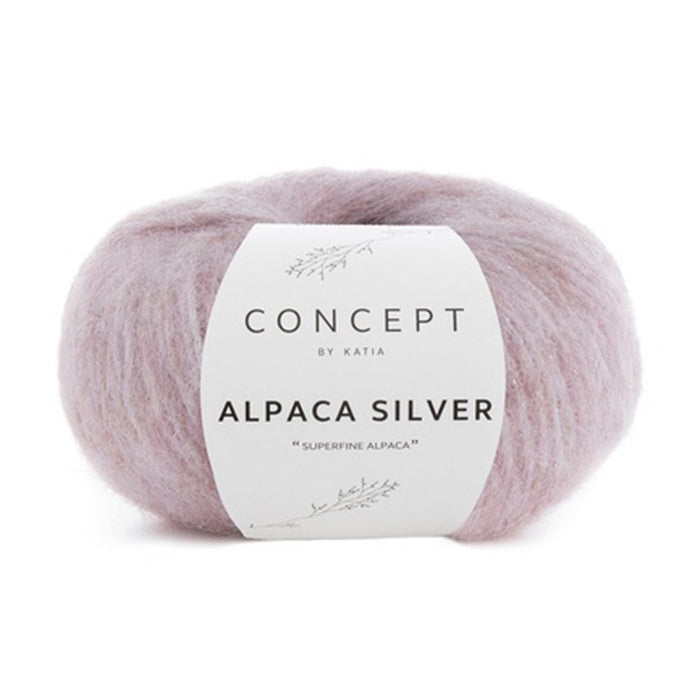 Katia Concept Alpaca Silver - Light Pink Silver (Color #252) Knitting and Crochet yarn on sale at Little Knits