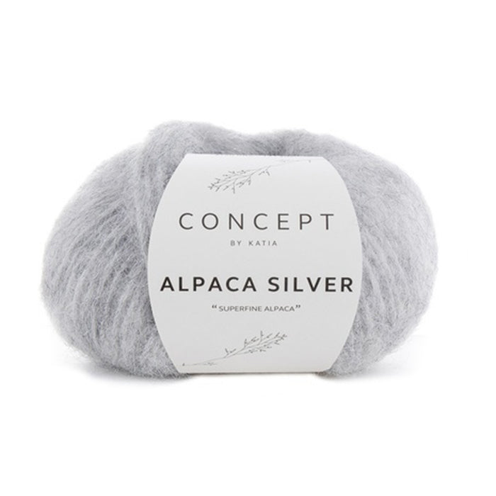Katia Concept Alpaca Silver - Light Grey Silver (Color #255) Knitting and Crochet yarn on sale at Little Knits