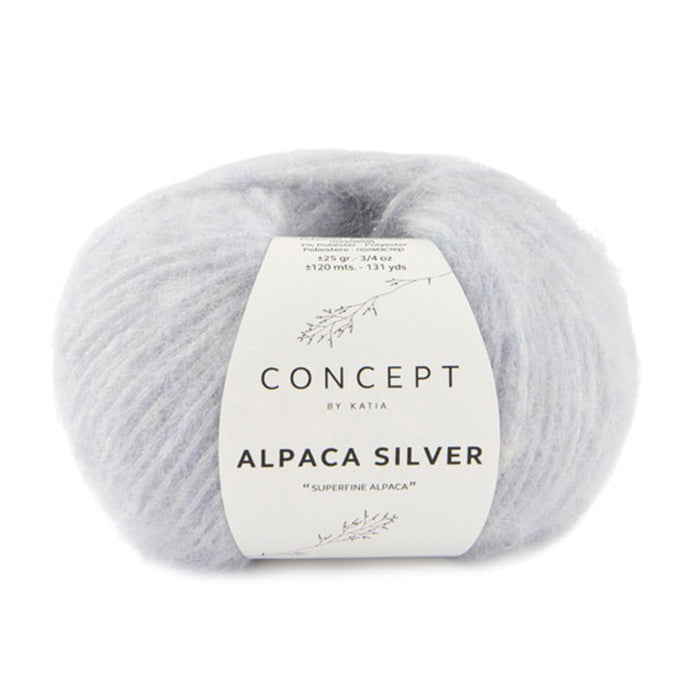 Katia Concept Alpaca Silver - Blue Grey Silver (Color #276) Knitting and Crochet yarn on sale at Little Knits