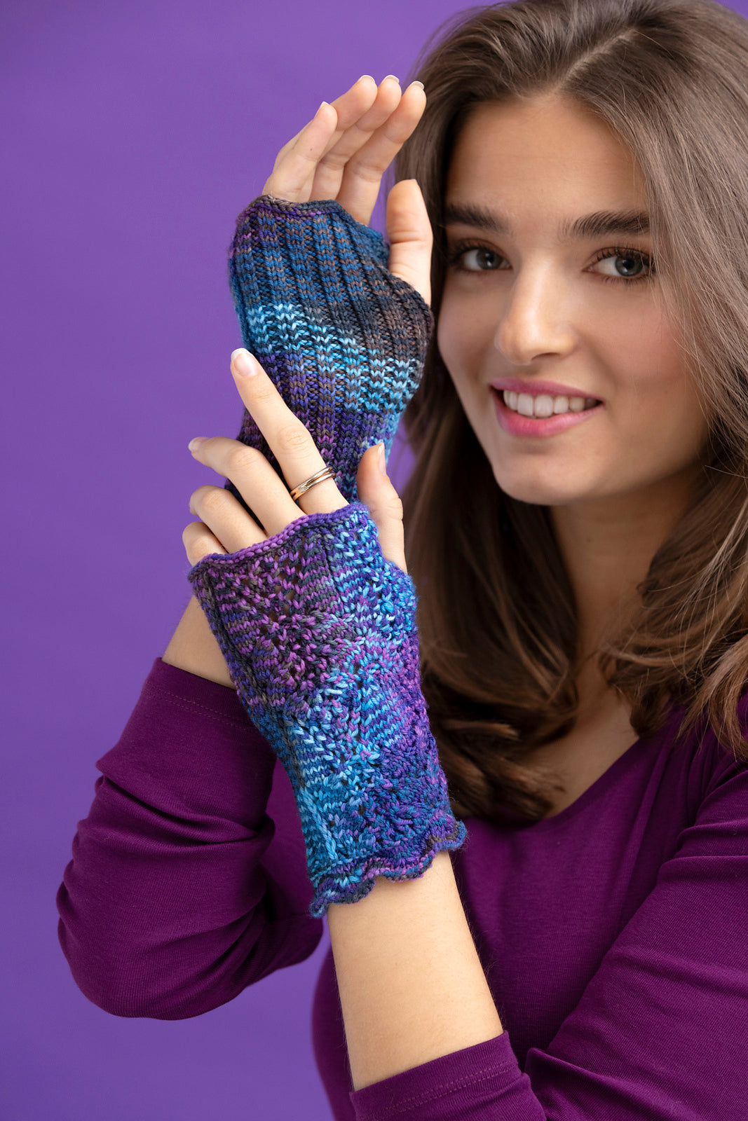 A Araucania Zig Zag Pattern - Arched Fingerless Mittens (PDF)knitting pattern on sale at Little Knits