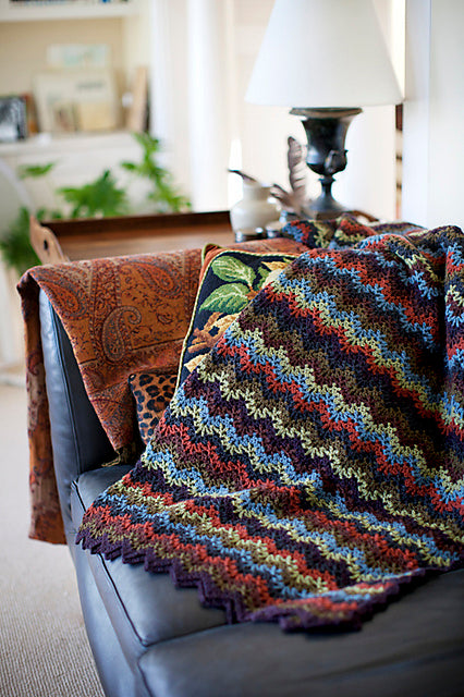A Churchmouse Yarns and Teas Crochet Pattern - Vintage Crocheted Throw & Afghan (PDF) Crochet Pattern on sale at Little Knits