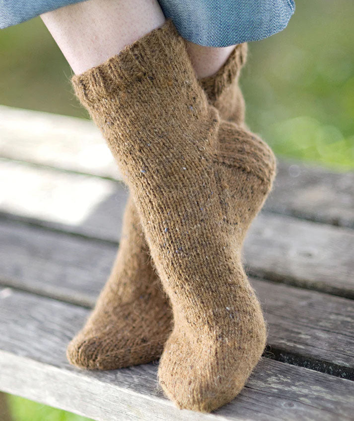 A Churchmouse Yarns and Teas Pattern - Basic Sock (in 2 gauges) (PDF)  knitting pattern on sale at Little Knits