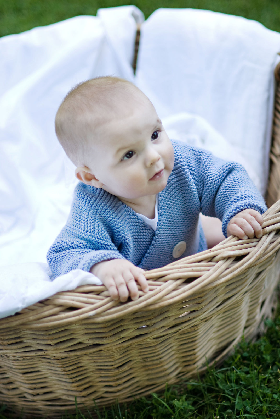 A Churchmouse Yarns and Teas Pattern - Easy Peasy Baby Jacket (PDF) knitting pattern on sale at Little Knits