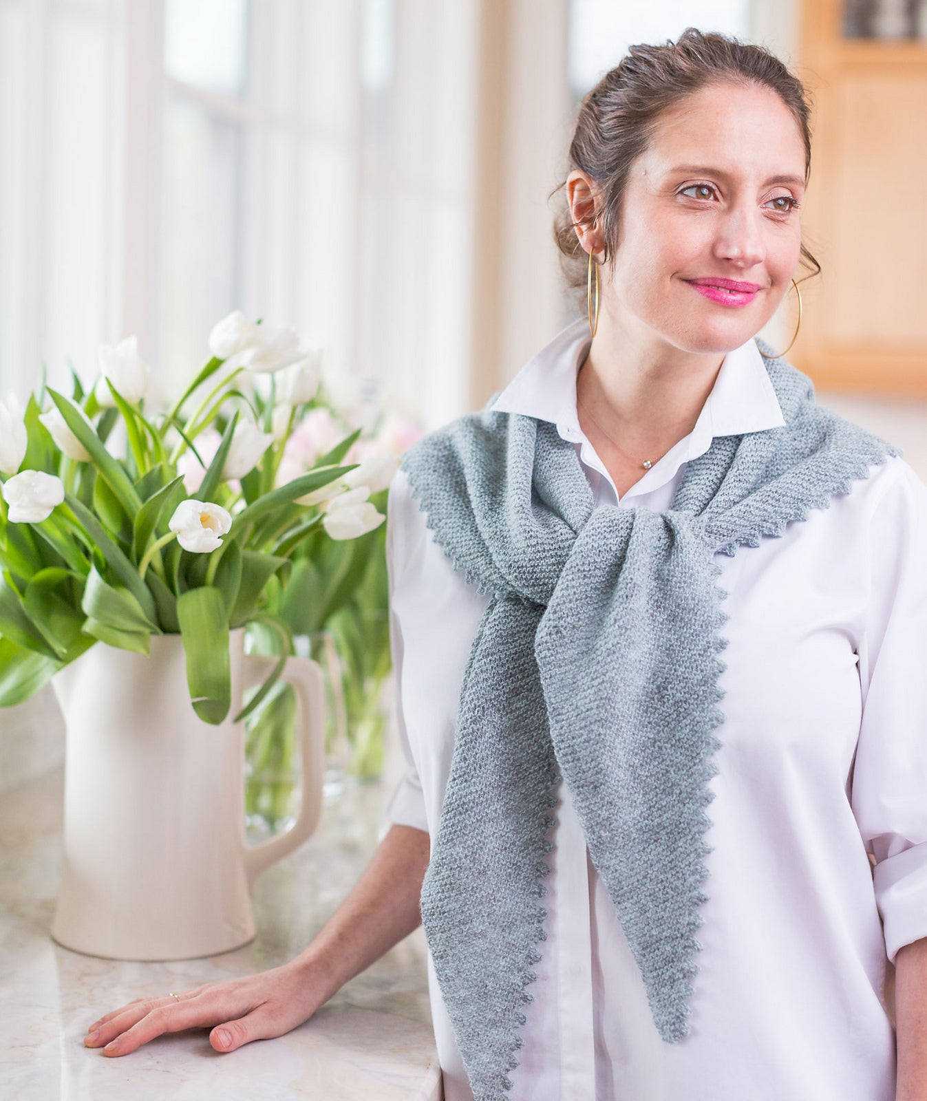 A Churchmouse Yarns and Teas Pattern - Pinking Shears Scarf (PDF) Knitting Pattern on sale at Little Knits