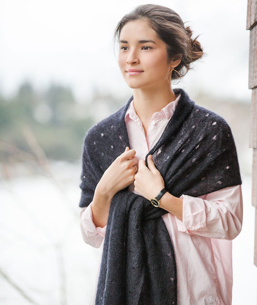 A Churchmouse Yarns and Teas Pattern - Polka Dot Scarf (PDF) Knitting Pattern on sale at Little Knits