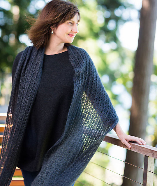 A Churchmouse Yarns and Teas Pattern - Ribbed Lace Scarf (PDF) Knitting Pattern on sale at Little Knits