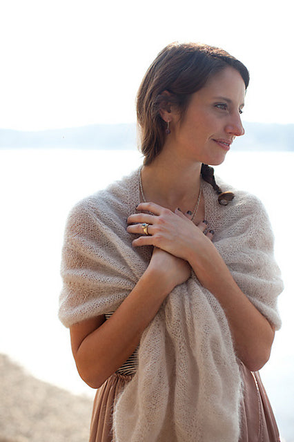 A Churchmouse Yarns and Teas Pattern - Ruched Scarf & Wrap (PDF) Knitting Pattern on sale at Little Knits