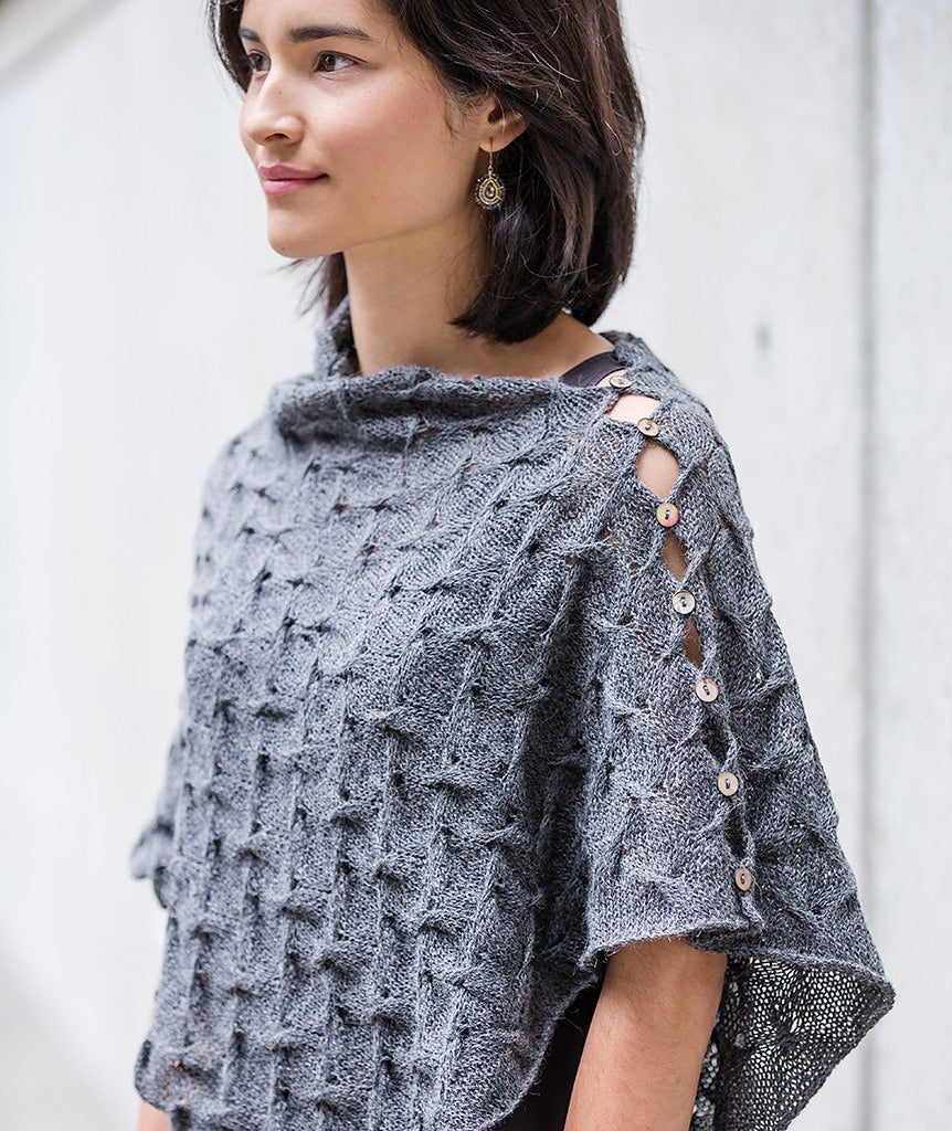 A Churchmouse Yarns and Teas Pattern - Spin Stitch Scarf & Poncho (PDF)