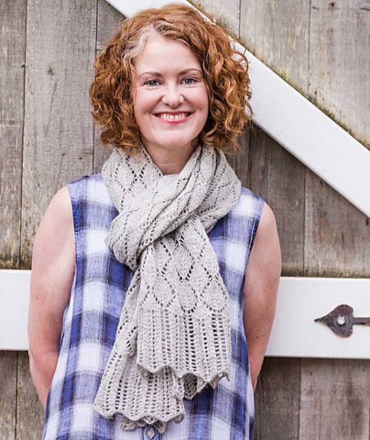 A Churchmouse Yarns and Teas Pattern - Tea Leaf Lace Scarf & Shawl (PDF) Knitting Pattern on sale at Little Knits
