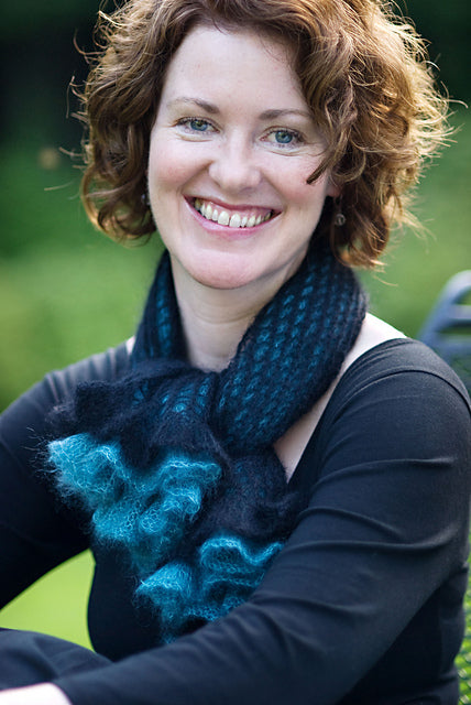 A Churchmouse Yarns and Teas Pattern - Two-Way Ruffled Scarf (PDF) Knitting Pattern on sale at Little Knits