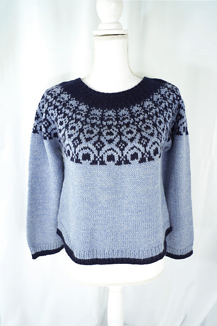 A FREE Cascade 220 Pattern - First Frost Pullover (PDF) knitting pattern on sale at Little Knits