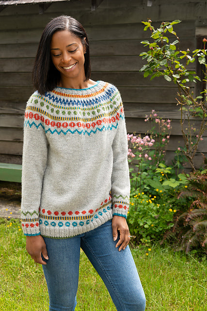A FREE Cascade 220 Pattern - Slightly Oversized Color Yoke Pullover (PDF)Knitting Pattern on Sale at Little Knits