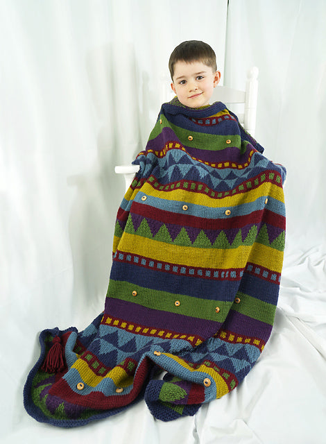 A FREE Cascade 220 Pattern - Striped Pattern Blanket (PDF) knitting pattern on sale at Little Knits