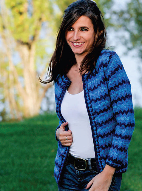 A FREE Cascade 220 Pattern - Women's Tonal Fair Isle Jacket (PDF) knitting pattern on sale at Little Knits