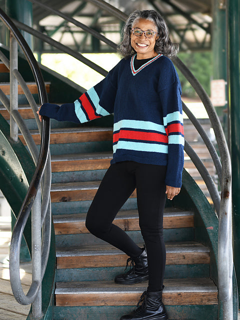 A FREE Cascade 220 Superwash Pattern - Rinkside Sweater (PDF) knitting pattern on sale at Little Knits