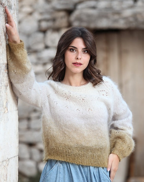 A FREE Laines du Nord Poema Mohair Pattern - Naif Sweater (PDF)  knitting pattern on sale at Little Knits