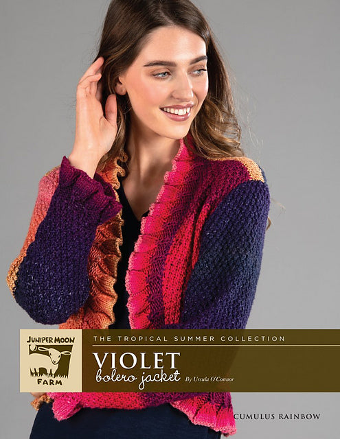 A Juniper Moon Farms Cumulus Pattern - Violet Bolero Jacket (PDF)