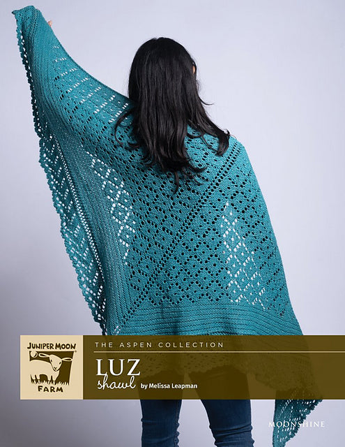 A Juniper Moon Moonshine Knitting Pattern - Luz Shawl (PDF) on sale at Little Knits
