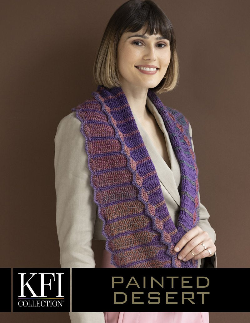 A Knitting Fever Painted Desert Crochet Pattern - Vaeda Cowl (PDF) Crochet pattern on sale at Little Knits