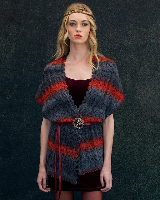 A Louisa Harding Amitola Pattern - Albion Shawl Collared Vest (PDF)