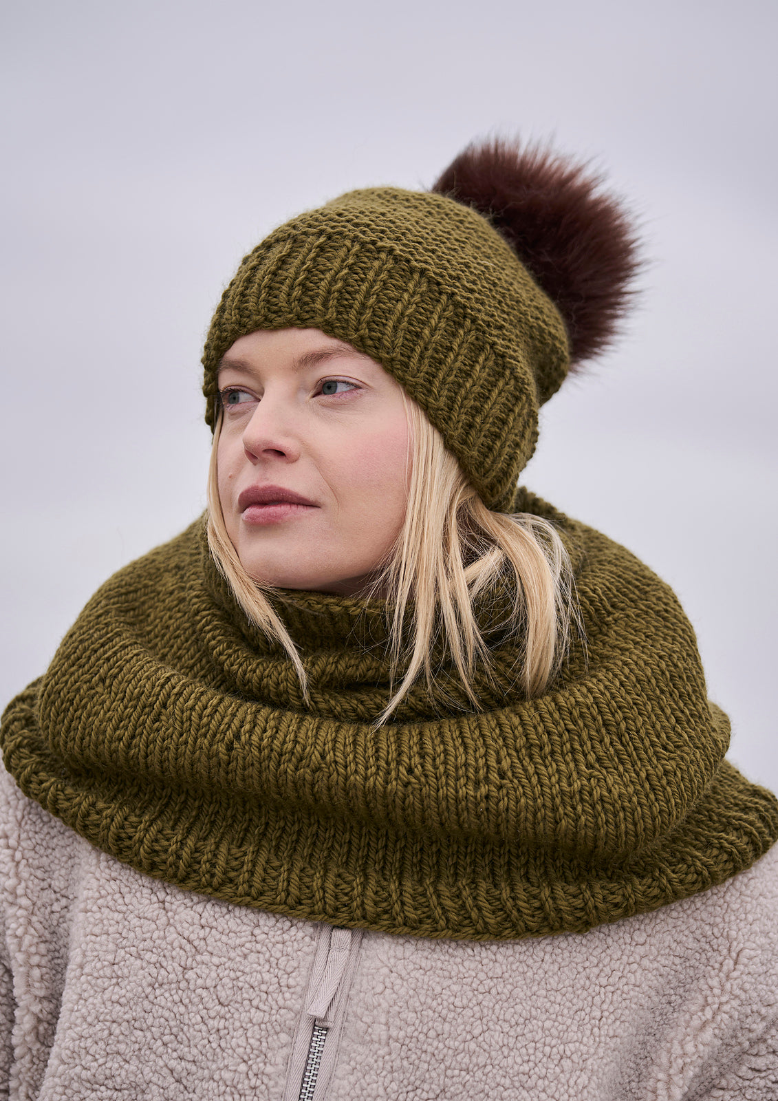 A Mode at Rowan Chunky Wool Pattern - Southwold Sleeveless Long Coat + Salle Snood (PDF)1