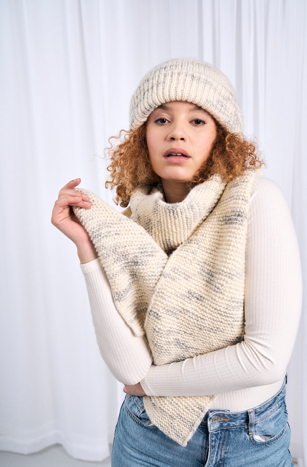 A Mode at Rowan Colourmix Pattern - Apollo Beanie + Scarf (PDF)