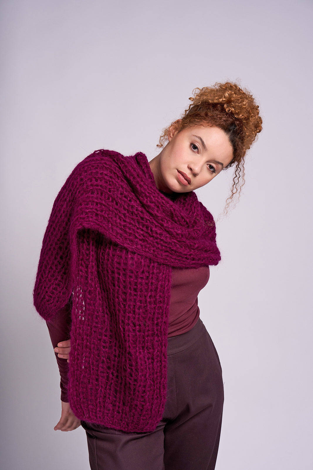 A Mode at Rowan Mohair Soft Pattern - Como Beanie + Scarf (PDF)