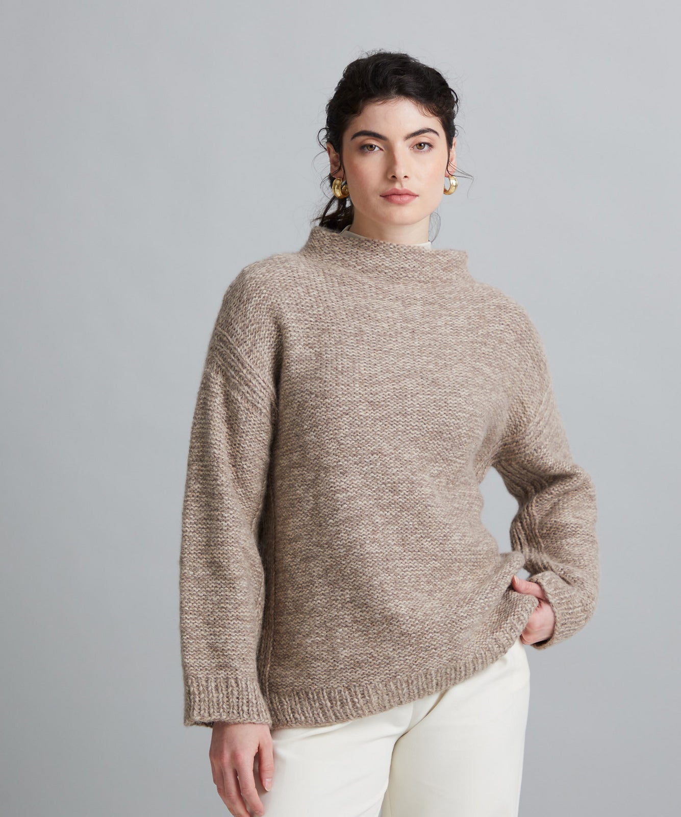 A Mode at Rowan Softest Alpaca + Alpaca Haze Pattern - Fern Pullover (PDF)