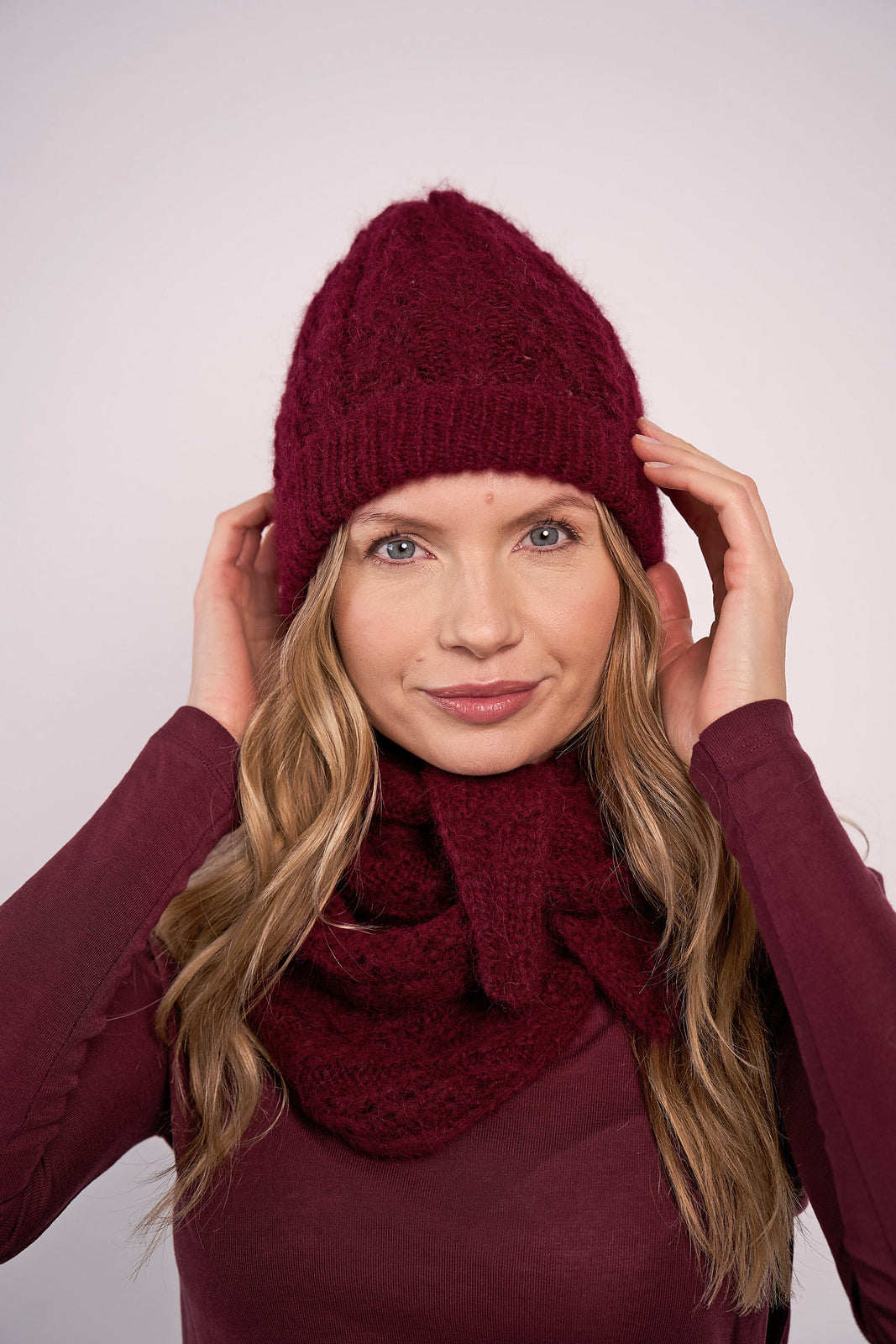 A Mode at Rowan Softest Alpaca Pattern - Bryony Hat + Scarf (PDF)