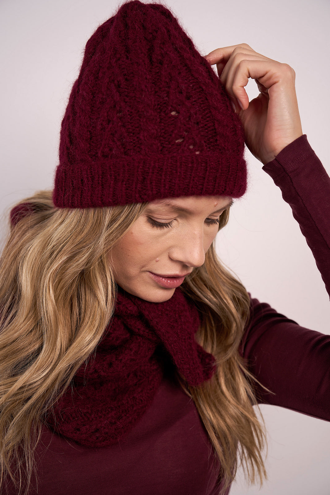 A Mode at Rowan Softest Alpaca Pattern - Bryony Hat + Scarf (PDF)