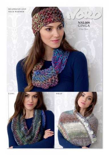 A Noro Ginga Pattern - Wrap, Headband, Neckwarmer & Cowl (PDF) bulky knitting pattern on sale at Little Knits