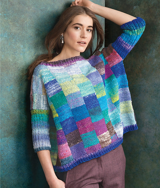 A Noro Kureyon Pattern - Squared (PDF)knitting pattern on sale at Little Knits