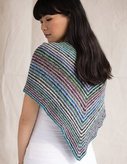 A Noro Mirai Pattern -  Piedra Shawl (PDF knitting pattern on sale at Little Knits