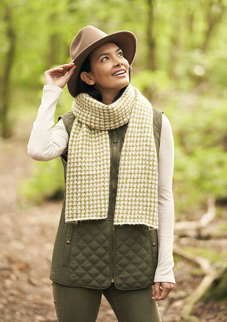 A Rowan Alpaca Classic Pattern -  Houndstooth Scarf (PDF) knitting pattern on sale at Little Knits