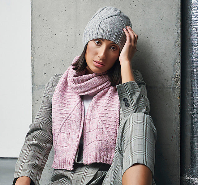 A Rowan Alpaca Soft DK Pattern - Moorgate Wrap & Scarf (PDF) knitting pattern on sale at Little Knits