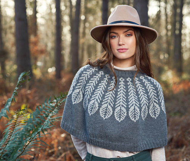 A Rowan Alpaca Soft DK Pattern - Plume Poncho (PDF) knitting pattern on sale at Little Knits
