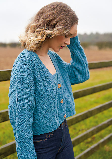 A Rowan Alpaca Soft DK Pattern - Tammi Cardigan (PDF) knitting pattern on sale at Little Knits