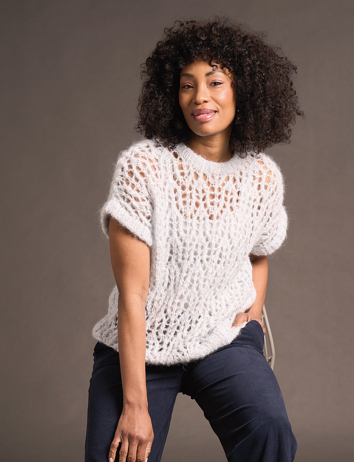 A Rowan Alpaca Sparkle Pattern - Dors Top (PDF)   knitting pattern on sale at Little Knits