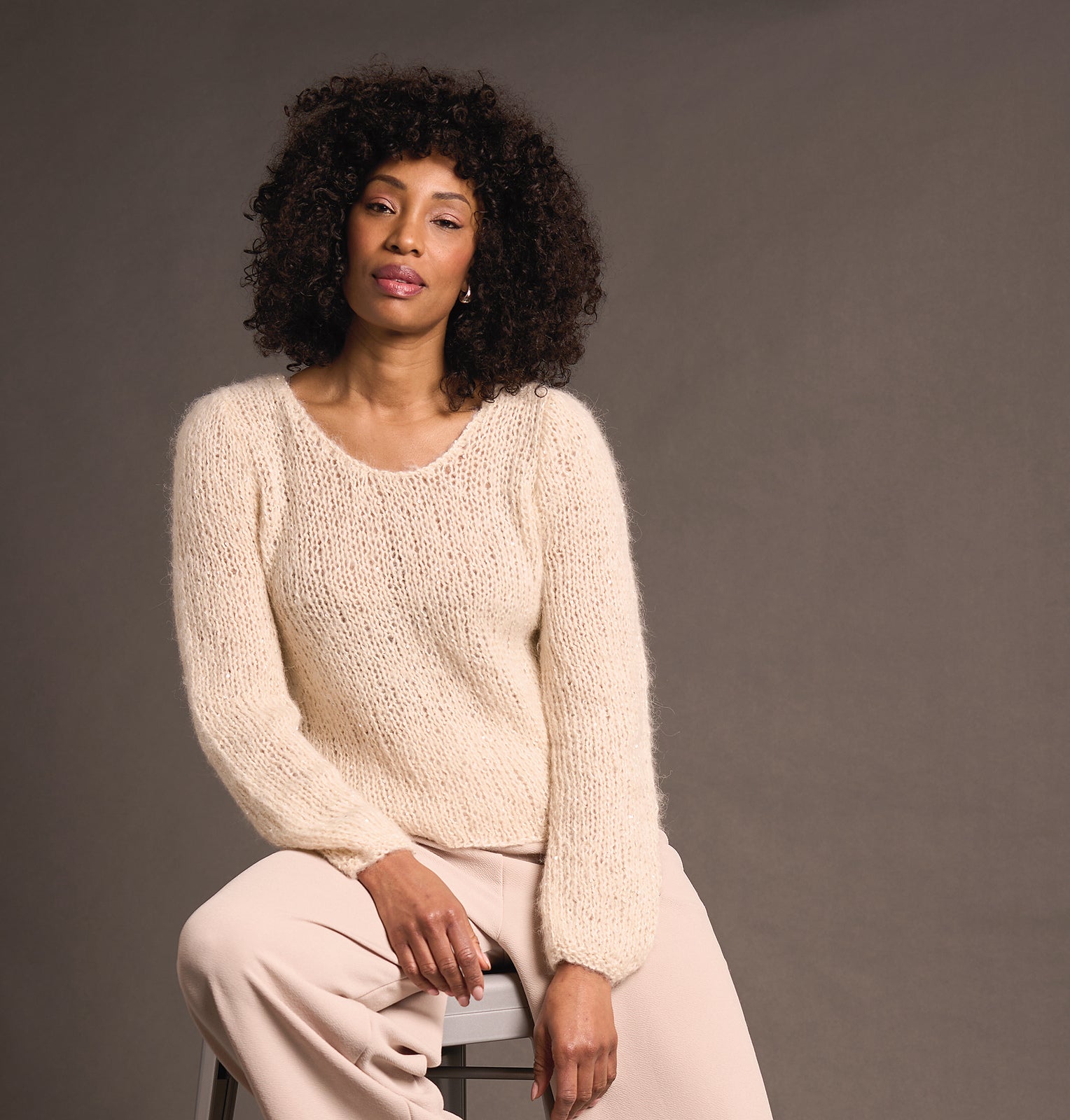 A Rowan Alpaca Sparkle Pattern - Loren Sweater (PDF)   knitting pattern on sale at Little Knits