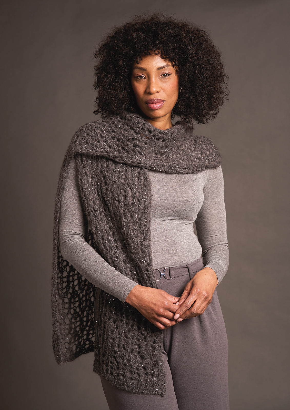 A Rowan Alpaca Sparkle Pattern - Ruby Scarf (PDF)  knitting pattern on sale at Little Knits
