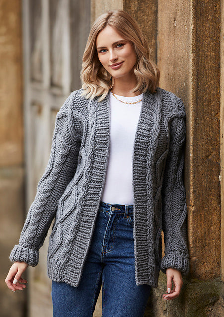 A Rowan Big Wool Pattern - Cabled Jacket (PDF) knitting pattern on sale at Little Knits