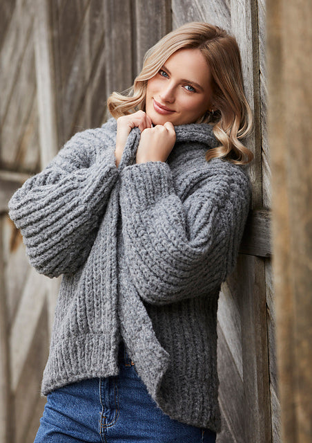 A Rowan Brushed Fleece Pattern - Brioche Jacket (PDF) knitting pattern on sale at Little Knits