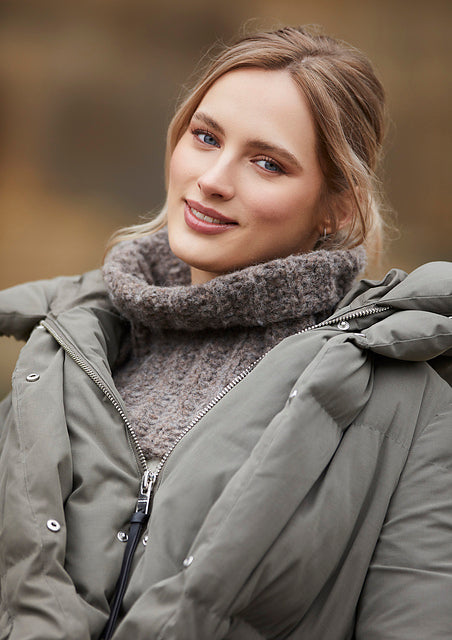 A Rowan Brushed Fleece Pattern - Mock Rib Cowl (PDF) knitting pattern on sale at Little Knits