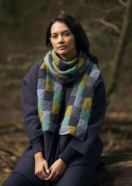 A Rowan Felted Tweed & Kidsilk Haze Pattern -  Patchwork Scarf (PDF) knitting pattern on sale at Little Knits